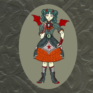 Devious Devil Sister - Posable Paper Doll - DIY Paper Crafting Kit