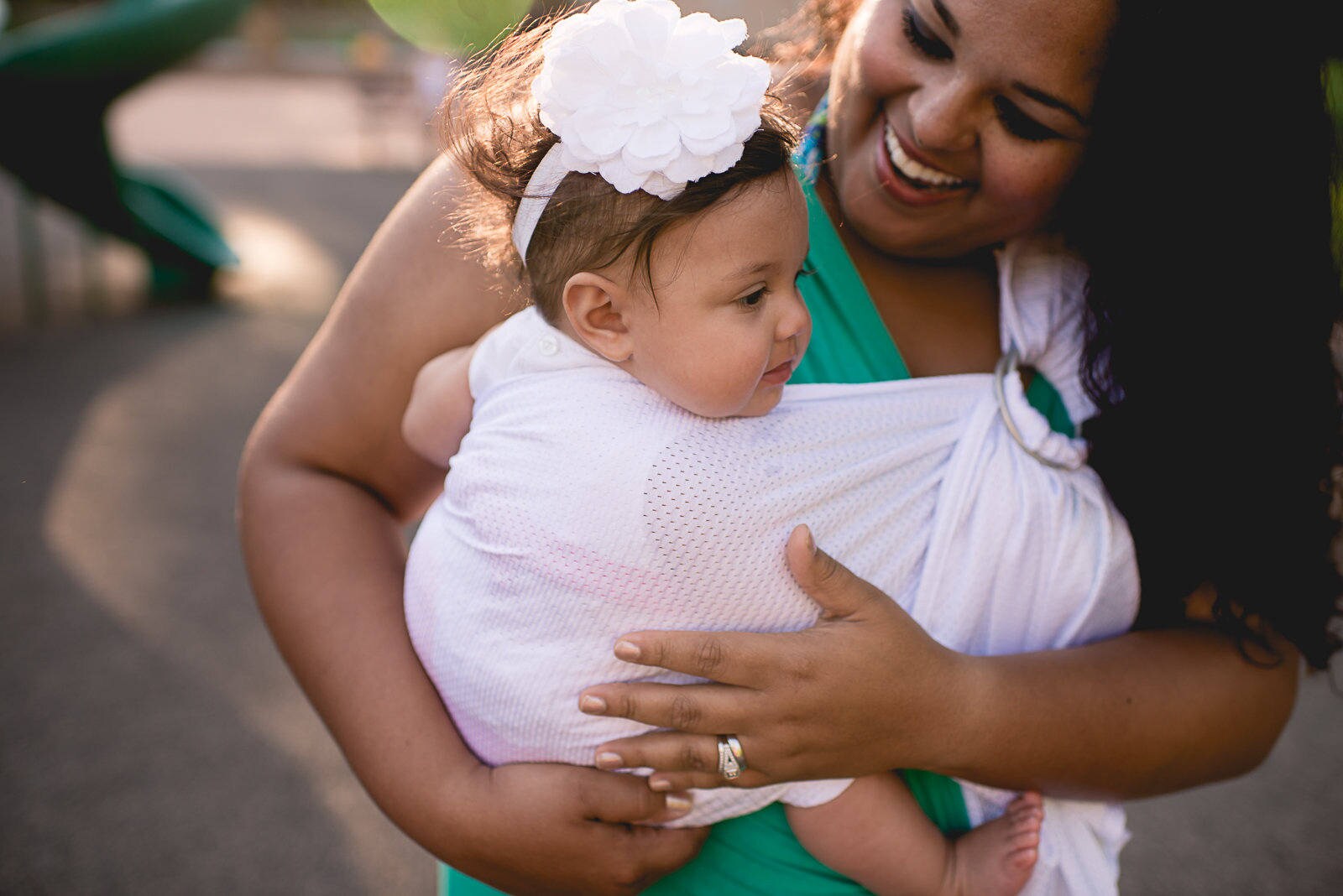 White Mesh Water Ring Sling Baby Carrier Etsy