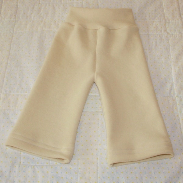 Medium Longies - Natural Wool Interlock Longies - Cloth Diaper Cover - Wool Cover - Wool Pants - GoneEco