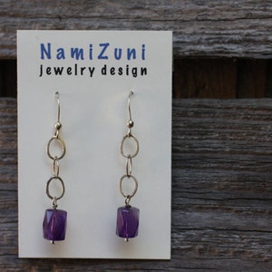 Amethyst & sterling silver earrings FREE shipping image 2