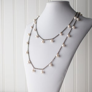 Pearl long necklace FREE shipping image 3