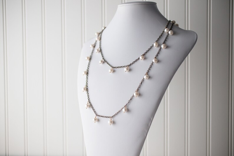 Pearl long necklace FREE shipping image 3