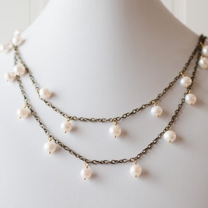 Pearl long necklace FREE shipping image 4