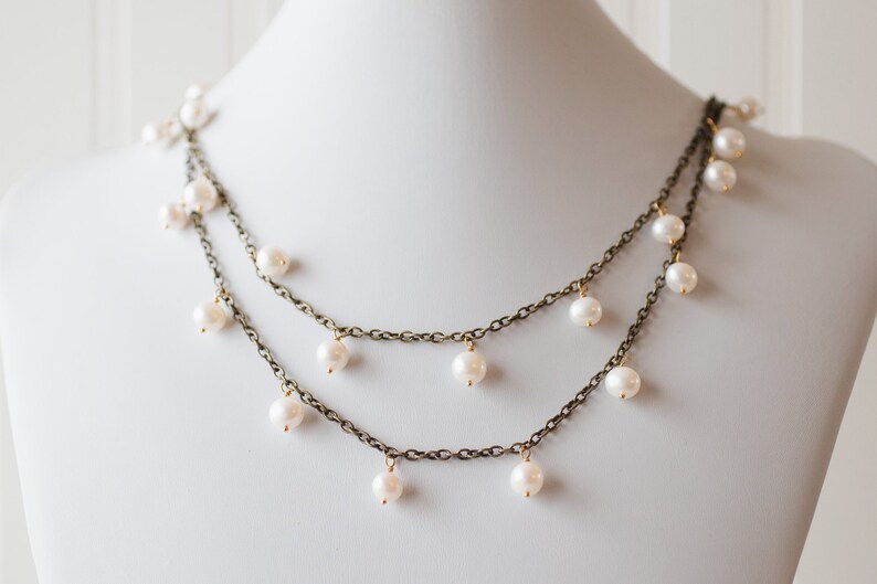 Pearl long necklace FREE shipping image 4