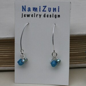 Blue Moon's Matching Earrings: Swarovski Crystals, Freshwater Pearls & Sterling Silver image 4