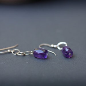 Amethyst & sterling silver earrings FREE shipping image 3