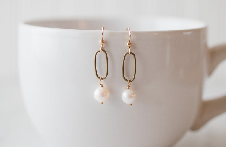 Updated pearl earrings Not your mother's pearls FREE shipping image 1