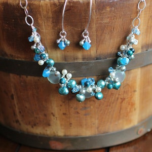 Blue Moon's Matching Earrings: Swarovski Crystals, Freshwater Pearls & Sterling Silver image 5