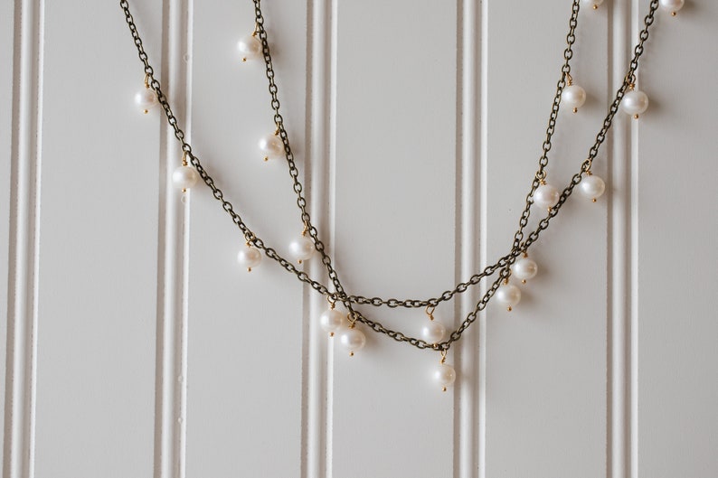 Pearl long necklace FREE shipping image 1