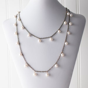 Pearl long necklace FREE shipping image 2