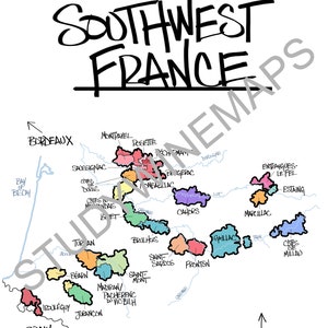 Südfrankreich Weinkarte