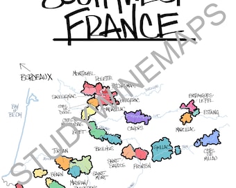 Southern France Wine Map
