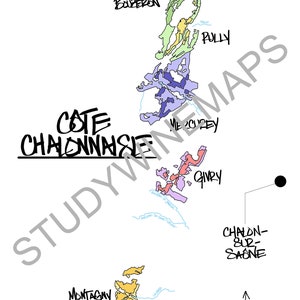 Carte des vins de la Côte Chalonnaise