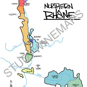 Wijnkaart van de Noordelijke Rhône