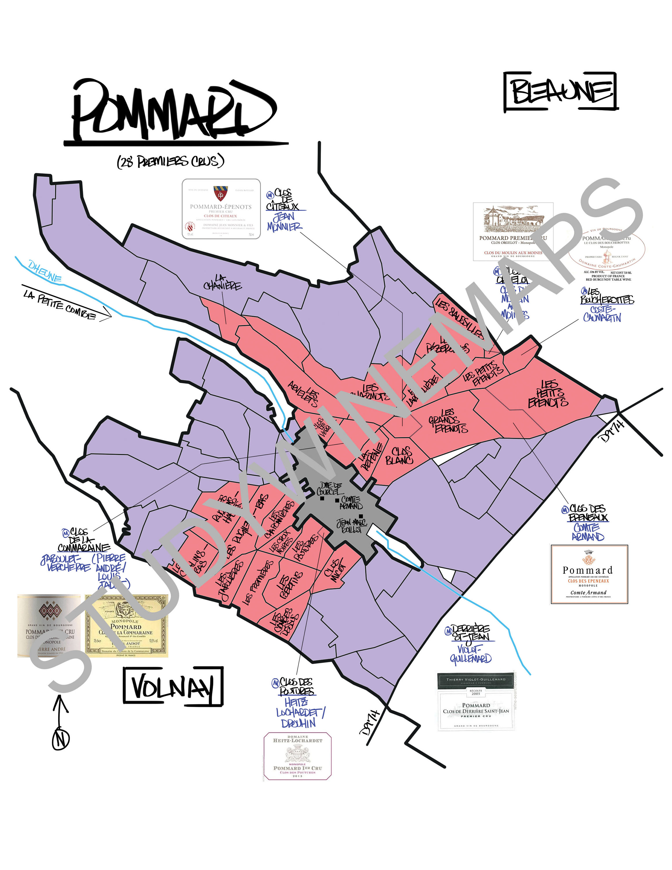 Pommard Wine Map - Etsy