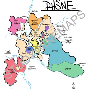 Wijnkaart van de Zuidelijke Rhône