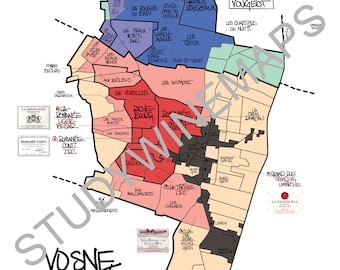 Vosne-Romanee & Echezeaux Wine Map