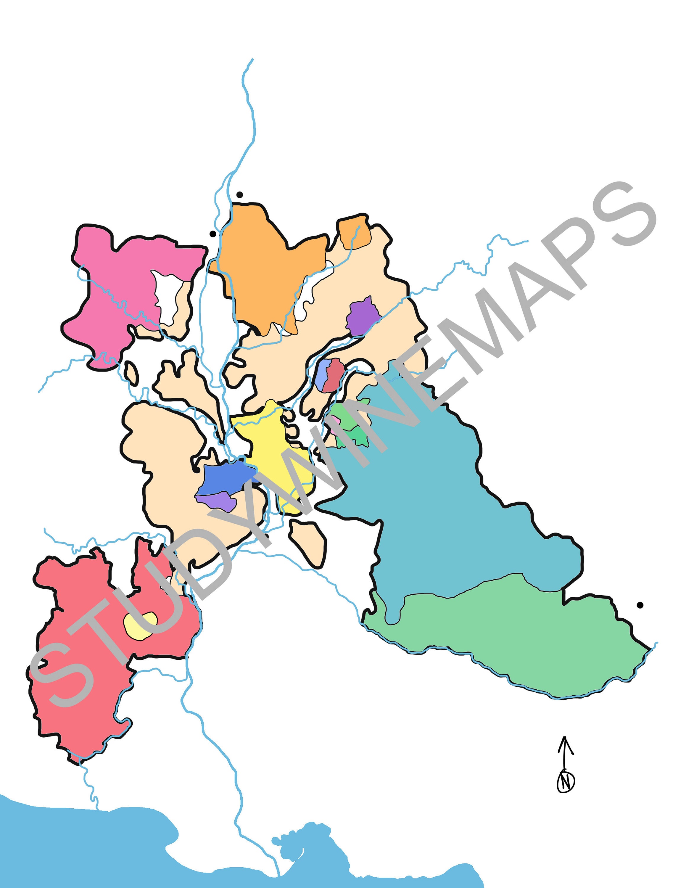 Southern Rhone Wine Map Etsy