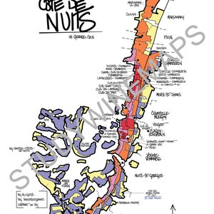 Carte des vins de la Côte de Nuits Grands Crus