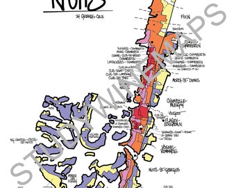 Cote de Nuits Grands Crus Wine Map
