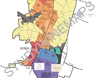Chambolle-Musigny & Vougeot Wine Map