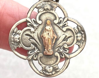 Our Lady of Grace Medal - French Medal - Mary Medal - Our Lady - Real Antique French Medal - French Medal - Religious Medal - Catholic Medal
