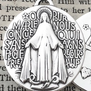 Large Miraculous Medal - 1 1/4”- Bronze or Sterling - Miraculous Medal - Bronze Miraculous Medal - Reproduction Medal