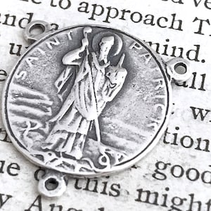 St Patrick Rosary Center - Bronze or Sterling Silver - St Patrick - Irish Rosary Center (R-807)