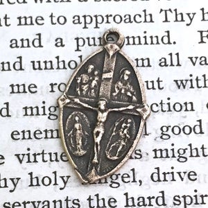 Crucifix - Scapular - Mulit-Way Medal -  Crucifix - Bronze or Sterling Silver - Vintage Reproduction - Made in the USA