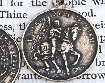 St. Joan of Arc Religious Medal - 1" - Catholic Medal - Vintage Replica - Made in the USA (SF-1068)