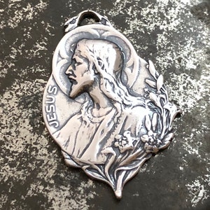 Christ Medal Medal - Bronze or Sterling Silver - Lilies - Jesus Medal - Religious Medal - Reproduction - Made in USA - Caritas Dei