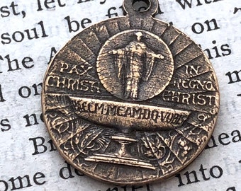 PAX CHRISTI - Our Lady of Peace - Peace of Christ - Holy Eucharist - MEDAL - Bronze or Sterling Silver - Religious Medal - Reproduction
