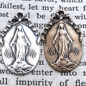 Miraculous Medal - 3/4&quot; - Bronze or Sterling - Miraculous Medal - Bronze Miraculous Medal - Reproduction Medal - Made in USA (CD-414)