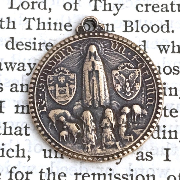 Our Lady of Fatima Medal - Bronze or Sterling Silver - Fatima Medal - Reproduction Medal - Bronze Religious Medal