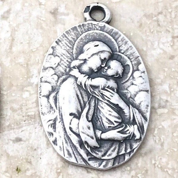 Madonna and Child Medal - Mary and Jesus - 3/4" - Bronze or Sterling Silver - Mother and Child - Blessed Virgin Mary -  Made in USA