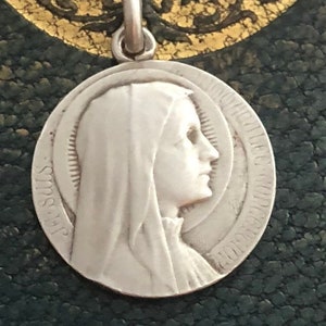 Our Lady of Lourdes - I am the Immaculate Conception - Signed TRICARD - Real Antique French Medal - French Medal - Religious Medal