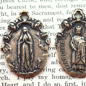 Our Lady of Lourdes - St. Louis Medal - Bronze Religious Medal - Vintage Religious Medal Replica - Made in the USA (CD-318)