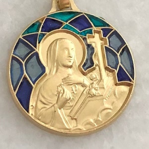 St. Rita of Cascia Medal - Limited Stock! - French Enamel Medal - Gold - Brass - French Reilgious Medal - Enamel - Saint Rita of Cascia