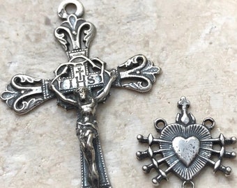 Our Lady of Sorrows - Seven Sorrows - Rosary Set -  Sterling Silver or Bronze - Antique Reproduction - Made in the USA