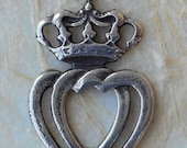 Sacred Heart and Immaculate Heart - Twin Hearts - Two Hearts - Bronze or Sterling Silver - Reproduction - Made in the USA
