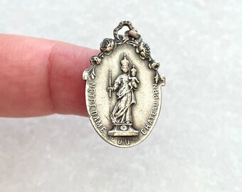 Notre-Dame de Chateau - Our Lady - Vigin Mary - French Religious Medal - Antique Medal -  Art  Nouveau