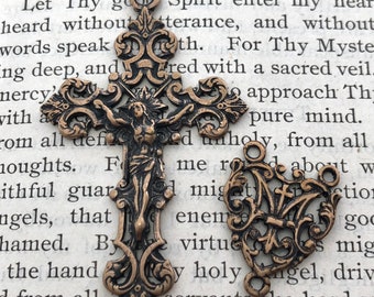 Filigree Rosary Set - Bronze or Sterling Silver - French Reproduction - Filigree -  Bronze Rosary Supplies - Caritas Dei - Made in USA