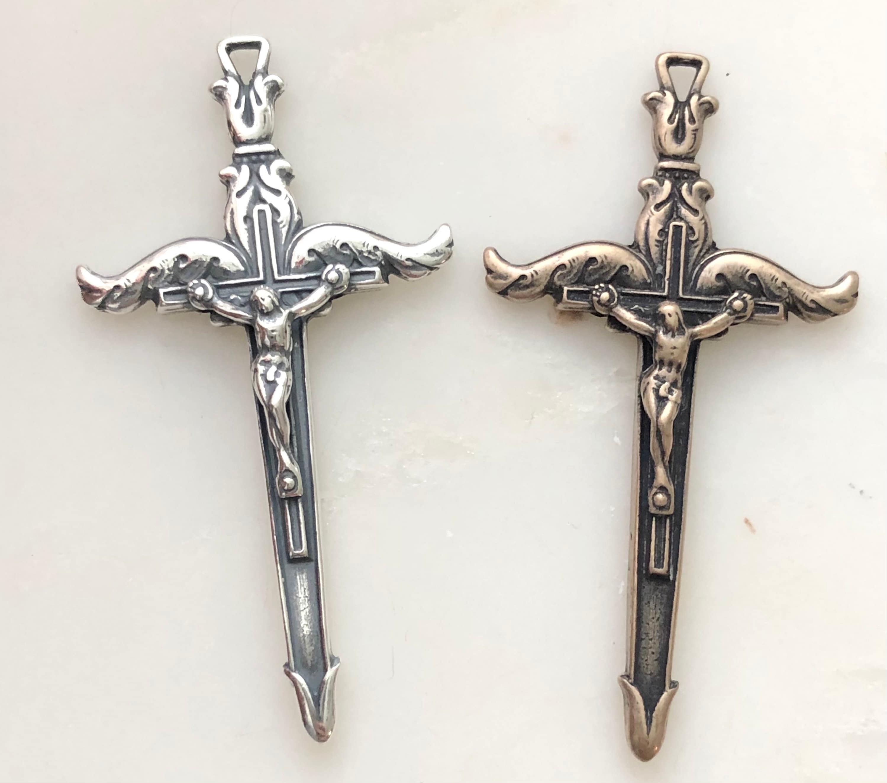 St Michael's Sword - Crucifix - Bronze or Sterling Silver - 2