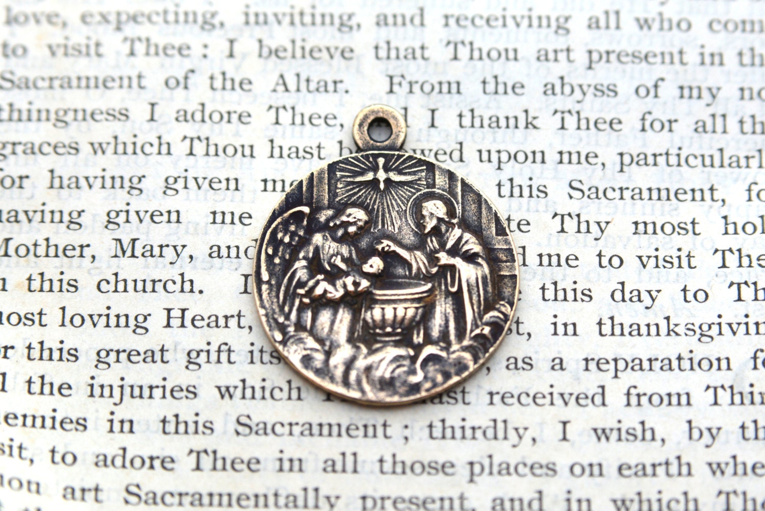 Baptism Medal Christening Medal Bronze or Sterling Silver Etsy Canada