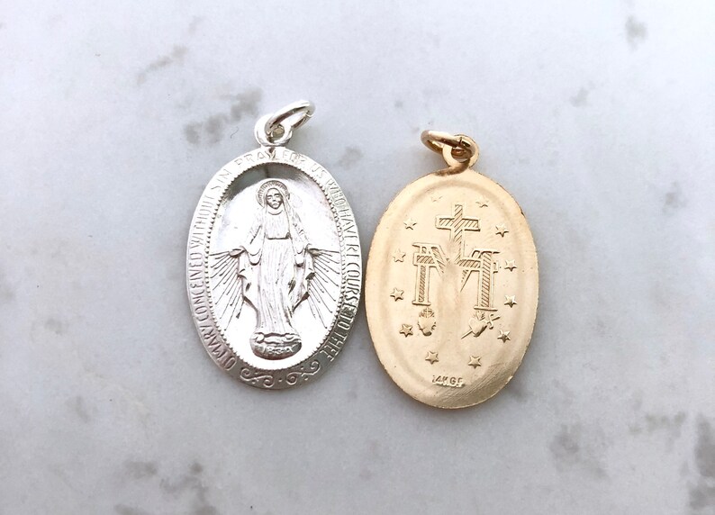 Extra Large Miraculous Medal Mary Medal Gold Filled Rose Etsy UK