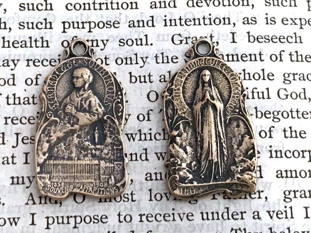 Our Lady of Lourdes Medal - St. Bernadette Religious Medal - Lourdes ...