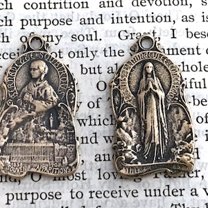 Our Lady of Lourdes Medal - St. Bernadette Religious Medal - Lourdes Religous Medal - Bronze - Reproduction Medal - Made in USA (CD-349)