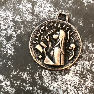 St. Teresa of Avila Medal - 3/4&quot; - Vintage Replica - Made in the USA  (SF18-295)