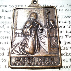 St. Rita of Cascia MEDAL - Bronze or Sterling Silver - Catholic Medal  (SF17-1083)