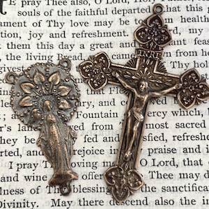 Ornate Large Rosary Set - Bronze or Sterling Silver - Reproduction -Bronze Rosary Parts - Made in the USA